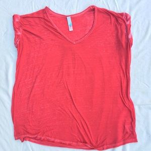 Free People Beach red heathered tee shirt tshirt