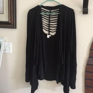 BLACK PLUS SIZE CARDIGAN