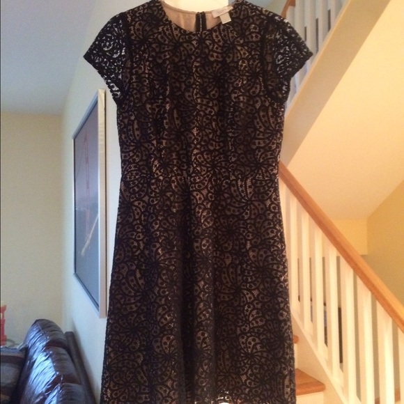 Cute Black and Tan Lace Dress