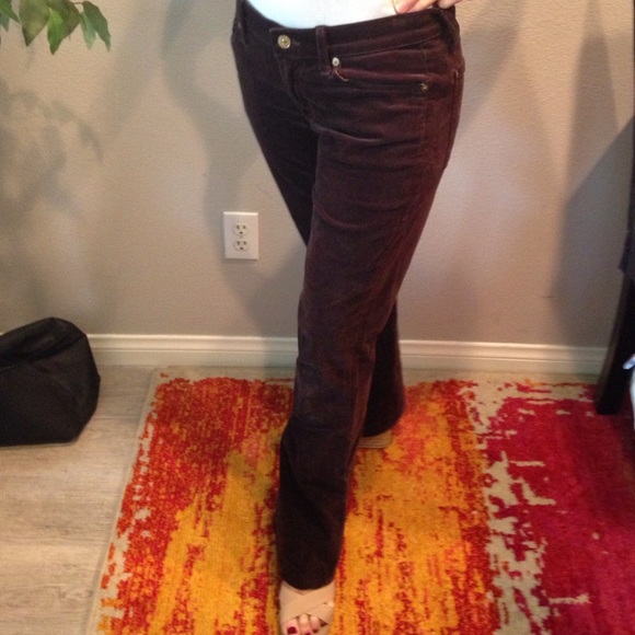 brown velvet jeans from 7 for all man kind