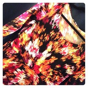 Black and fushia brushstroke dress