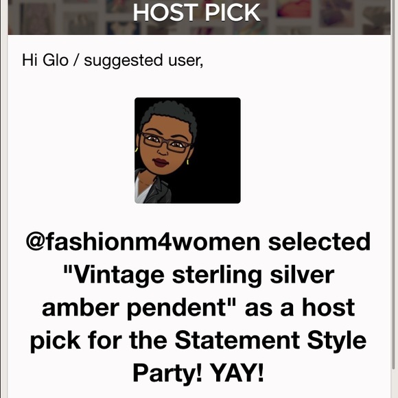 πHPπVintage sterling silver amber pendent - Picture 4 of 4