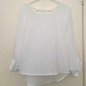 LIKE NEW Gorgeous Sheer Blouse with Back Detail