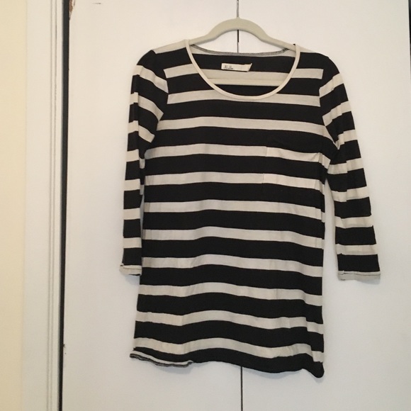 Madewell black and white striped tee