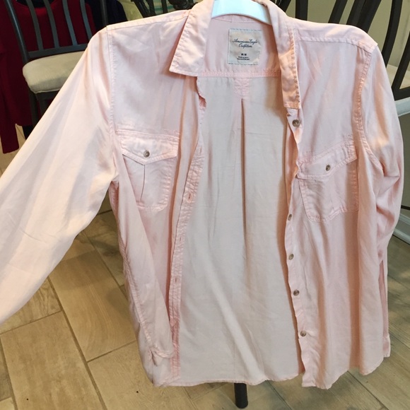 Pink button down blouse, only worn once!