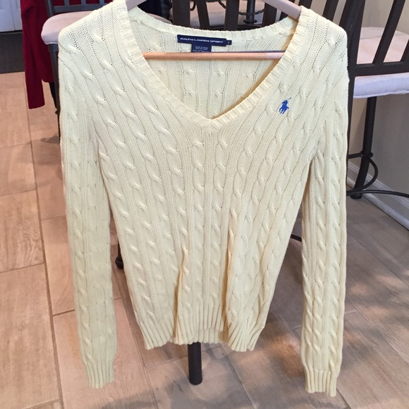 Ralph Lauren yellow cable knit sweater