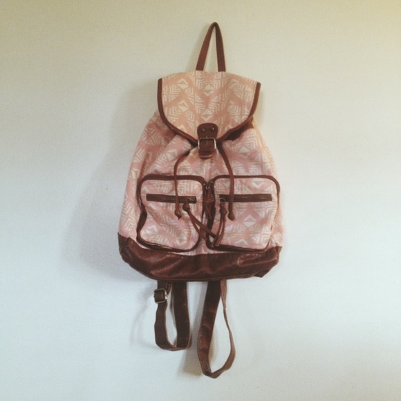 Pink Aztec print backpack