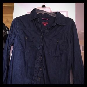 Denim button down