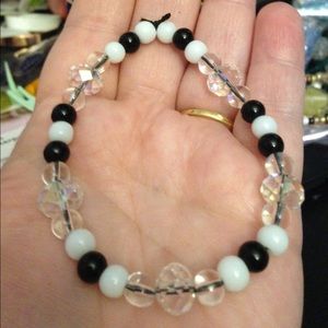 Beautiful glass and large crystal bracelets