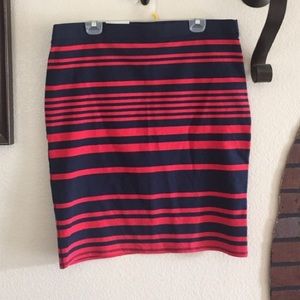 RED & BLUE PLUS SIZE STRETCHY PENCIL SKIRT
