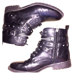 Mossimo Supply, black combat booties
