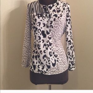 Black and white blouse