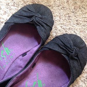 Denim blowfish slip ons