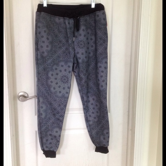 Urban Outfitters gray bandana print joggers, M