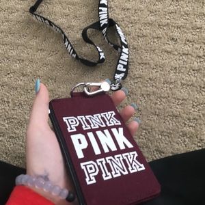 Pink wallet lanyard