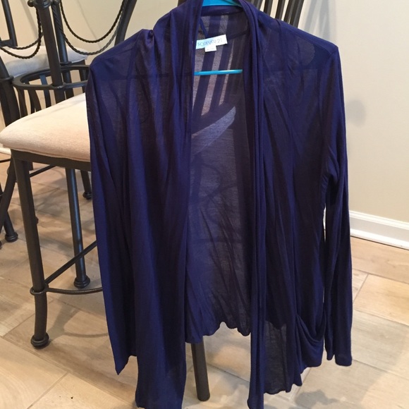 Sheer, blue cotton cardigan.