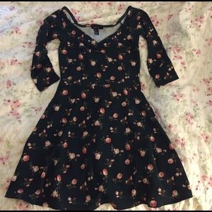 Hunter Green Floral Forever 21 Dress