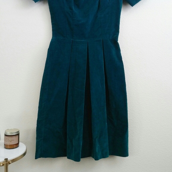 Vintage Velvet Emerald Fit to Flare Dress - Picture 6 of 6