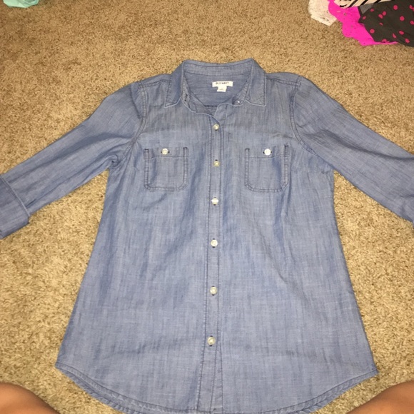 Old Navy Tops - Only Worn Once! Chambray Button Down Shirt
