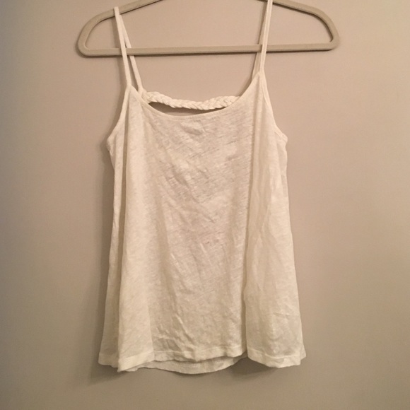 Zara white tank with braided open back