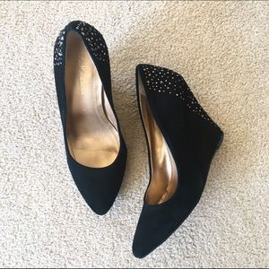 BCBGENERATION Suede Sparkle Wedges
