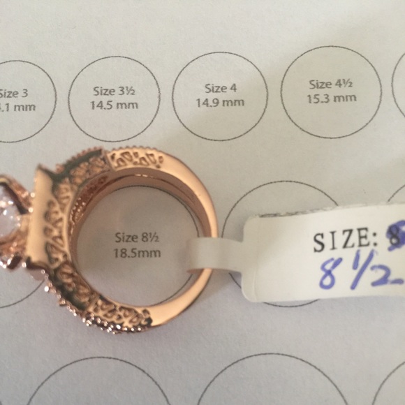 Rose gold cz wedding set - Picture 4 of 4