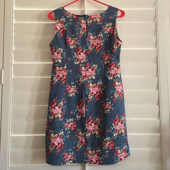 Denim like printed floral dress - Picture 4 of 4