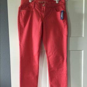Old navy coral skinny jeans nwt