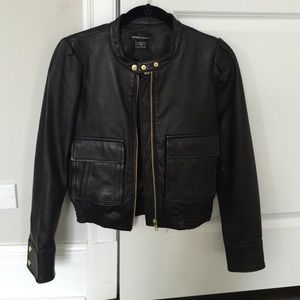 Black leather jacket