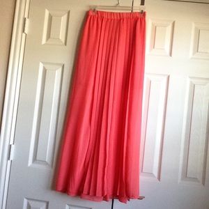 Coral Sheer Maxi Skirt
