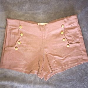 High waisted mauve shorts