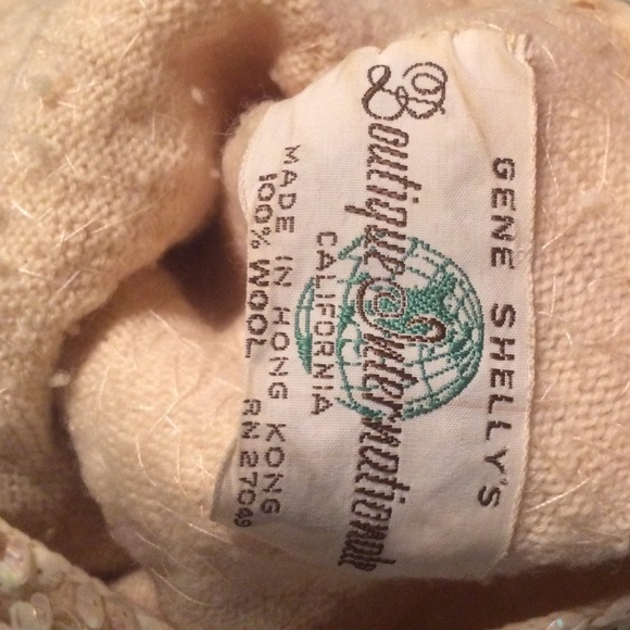 Gene Shelly Hand Beaded Dress with Mink Sleeves - Picture 3 of 3