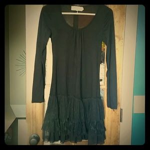 Black lace trim dress