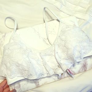 VS flower Mesh swim Top