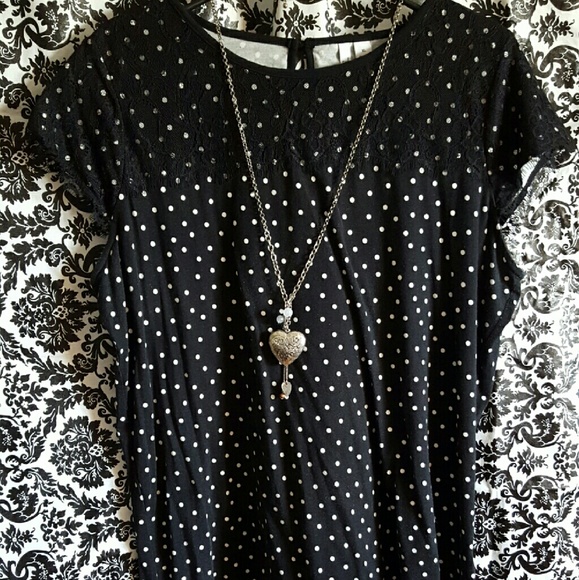 Elle Black with Lace and Polka Dots