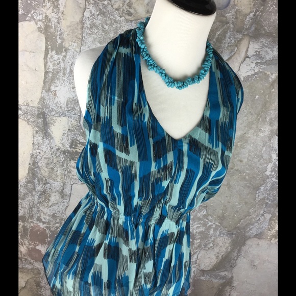 LAST CHANCE❤️Vertigo Paris by BCBG blue halter top - Picture 2 of 4