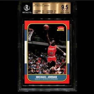 1986-87 Fleer Michael Jordan rookie card.