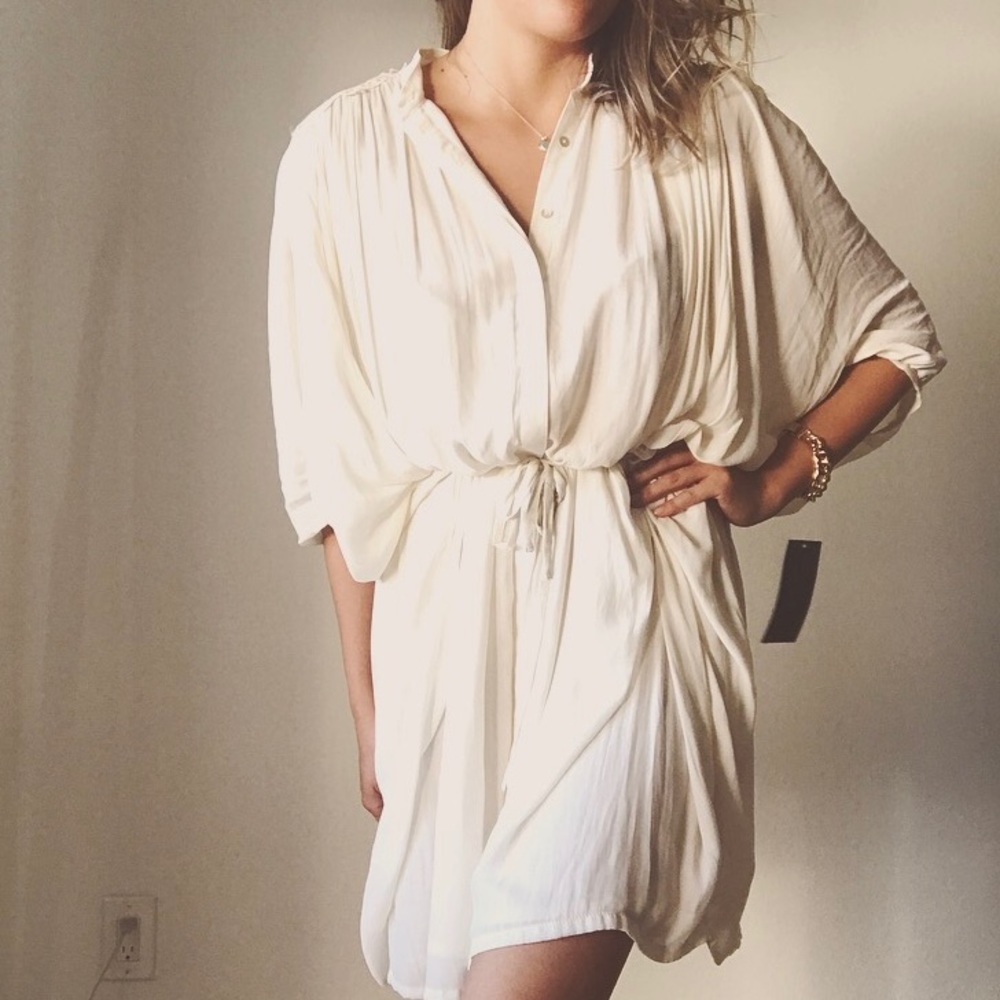 Zara | cream linen dress