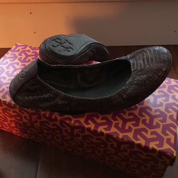 Tory Burch Brown Python Flats - image 3