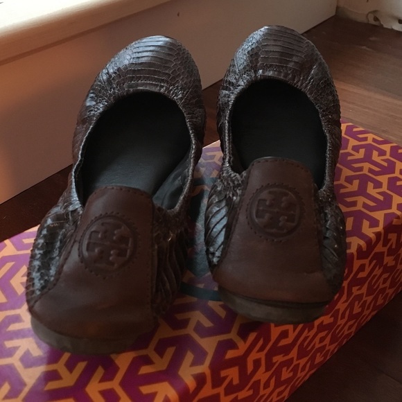 Tory Burch Brown Python Flats - image 4
