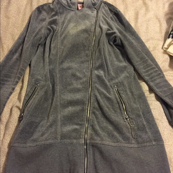 JUICY COUTURE VELOUR SWEATER CARDIGAN JACKET WRAP - Picture 1 of 2