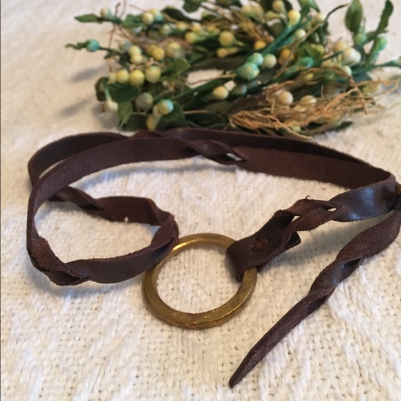 🎉HP! NWOT Upcycled Leather Wrap Bracelet