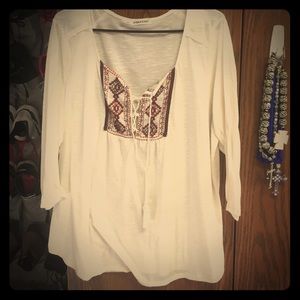 Maurices 3/4 length sleeve cream top