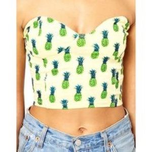 Motel Rocks pineapple print crop