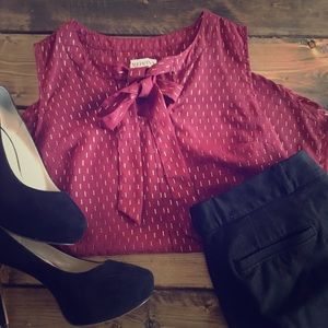 Merona Deep Red Tie Front Dress Shirt