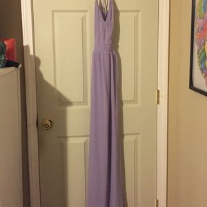 Light purple backless chiffon maxi dress