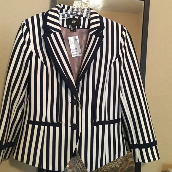Never worn blue and white stripped blazer! H&M