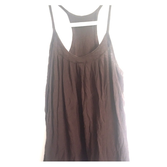 Brown flowy tank
