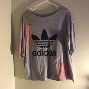 Floral Adidas Crop Tee/top
