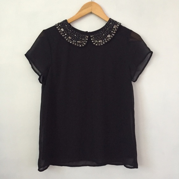 Forever 21 Studded Peter Pan Collar Blouse